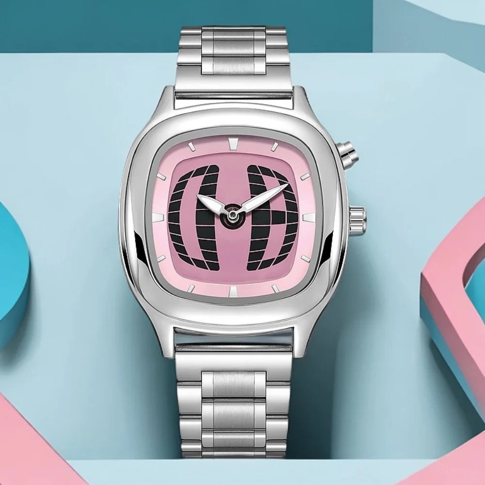 Y2K Digital Display Silver Watch