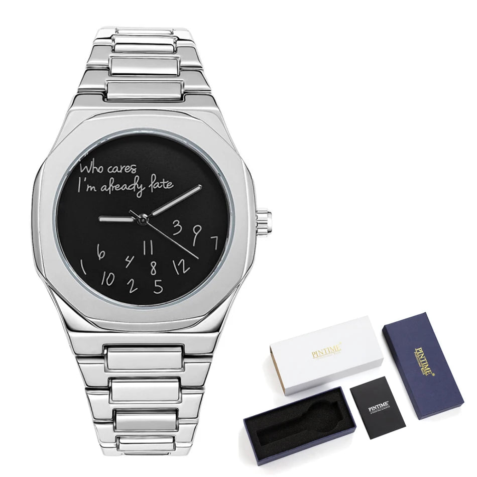 "Who Cares I'm Already Late" Quartz Wristwatch for Men