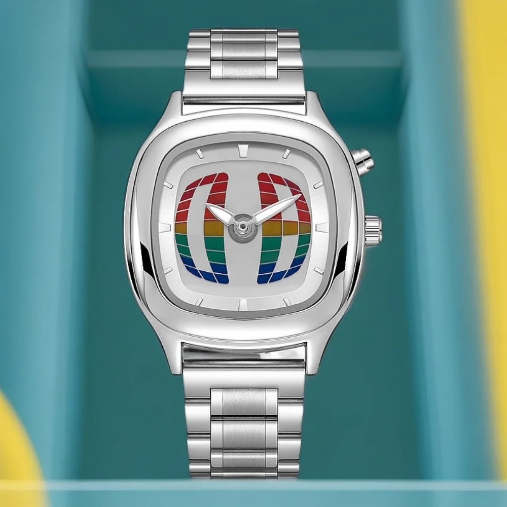 Y2K Digital Display Silver Watch