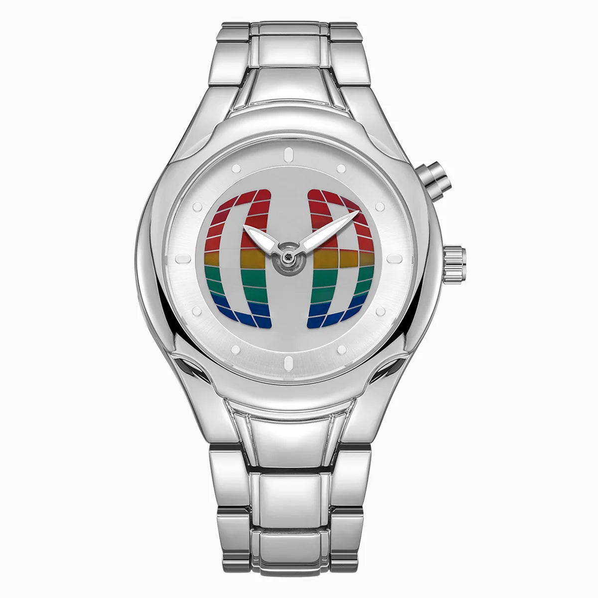 Y2K Digital Display Silver Watch