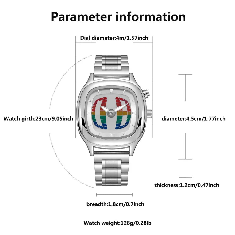 Y2K Digital Display Silver Watch