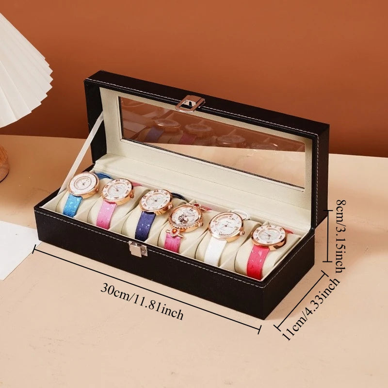 Leather Watch Box - Transparent Lid