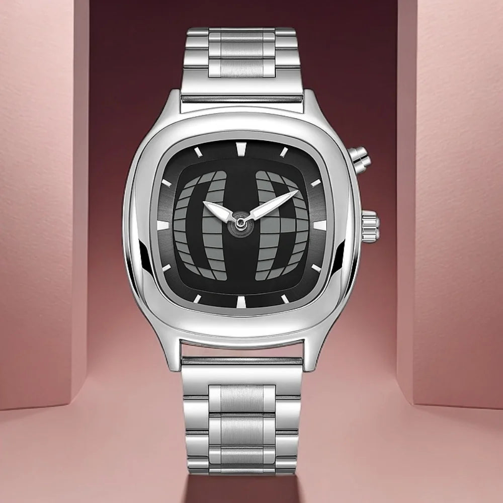 Y2K Digital Display Silver Watch