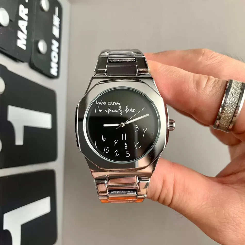 "Who Cares I'm Already Late" Quartz Wristwatch for Men